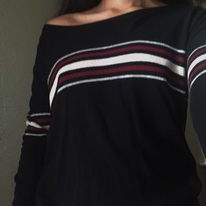 Loose black crew neck